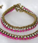 Pink pearl anklets