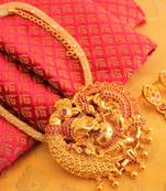 Divine Matte Finish Ruby Ganesha Necklace Set