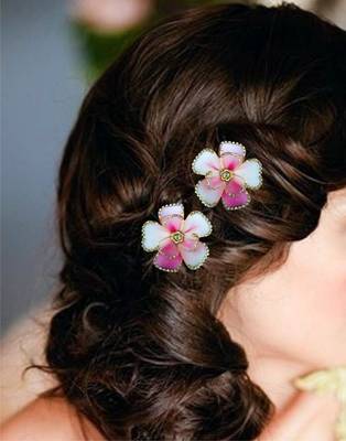 Beautiful  hair Flower Accessories Brooch with wedding party wear 3