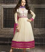 Karishma Kapoor OffWhite Long Embroidered Anarkali Suit