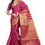 Purple woven cotton silk saree with blouse