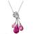 CYAN Pink colour 3 crystal pendant
