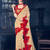 Light brown fancy floral border design georgette and c/n paper silk saree with blouse