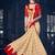 Light brown fancy floral border design georgette and c/n paper silk saree with blouse