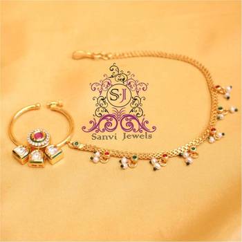 Ruby Zircon & Kundan Nose Ring 1