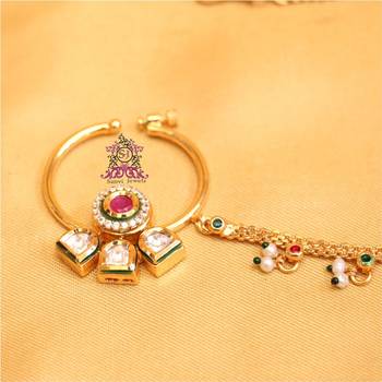 Ruby Zircon & Kundan Nose Ring 2