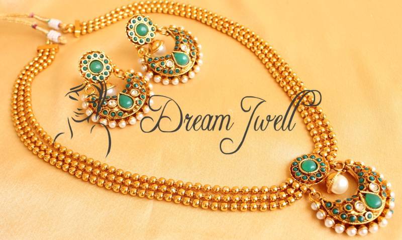 Beautiful Multi Layer Green Short Haar Set