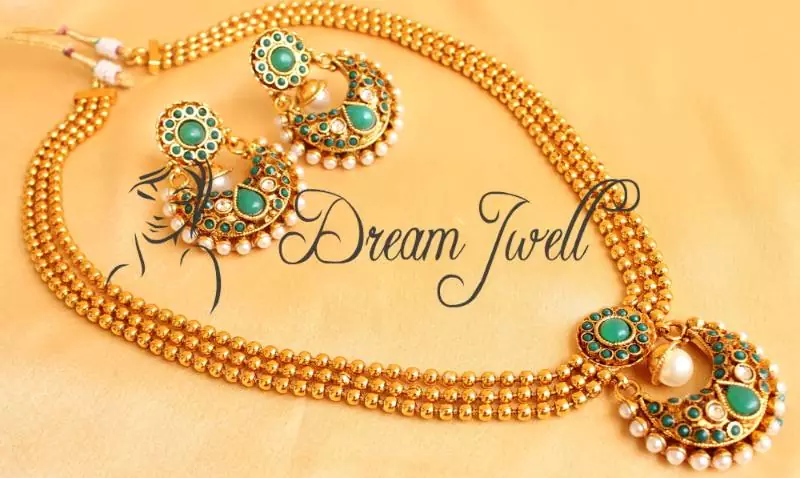 Beautiful Multi Layer Green Short Haar Set