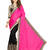 Pink embroidered satin saree with blouse