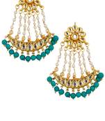 Turquoise Beaded Pearl Chandbaali