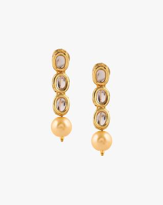 Kundan Dangler With Shell Pearl 1