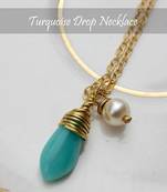 Turquoise drop necklace small mo