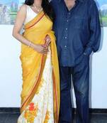 Latest sridevi yellow half half printed saree