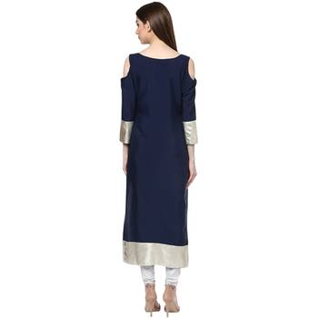 blue faux crepe crepe  kurti 3
