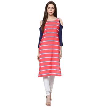 red faux crepe crepe  kurti 1