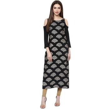 black faux crepe crepe  kurti 1