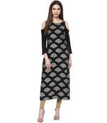 black faux crepe crepe  kurti