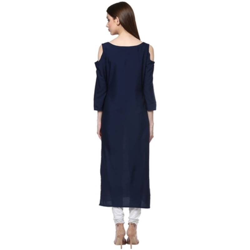 multicolor faux crepe crepe  kurti