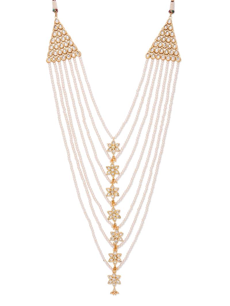 Rani Haar Satlada Haar Designs Light Weight Pearls Haar 22K Gold