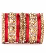 Traditional Golden Flower Pattern Bangle Set