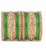 Traditional Golden Flower Pattern Bangle Set