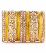 Traditional Golden Flower Pattern Bangle Set