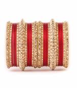 Traditional Red Kundan Work For Both Hands