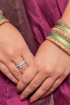 Traditional Pista Kundan Work For Both Hands