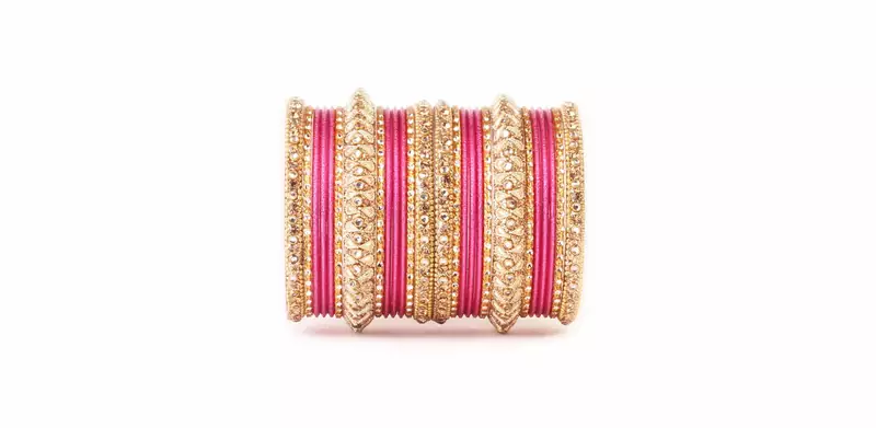 Traditional Pink Kundan Work For Both Hands