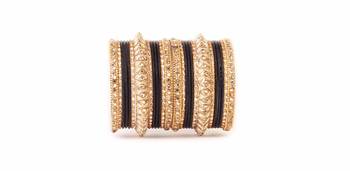 Traditional Black Kundan Work For Both Hands 1