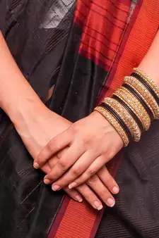 Traditional Black Kundan Work For Both Hands