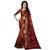 Brown printed bhagalpuri silk saree with blouse