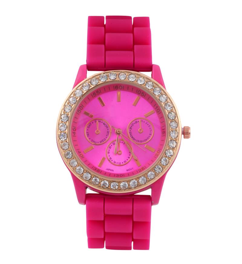 Ring Diamond Women's Rani pink Analog Watches