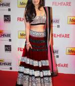 Alia bhatt Dark Red lehenga with pink dupatta