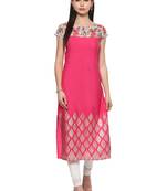 Magneta stitched Crepe  stitched kurti