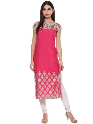 Magneta stitched Crepe  stitched kurti 2