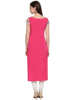 Magneta stitched Crepe  stitched kurti 3