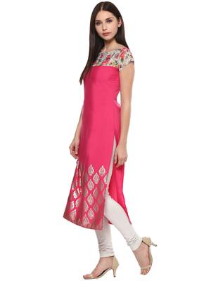 Magneta stitched Crepe  stitched kurti 4