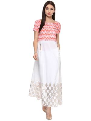 White stitched Crepe  stitched kurti 2