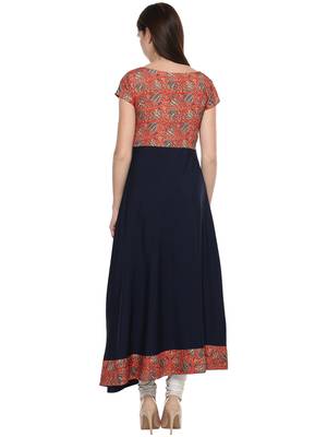 Blue stitched Crepe  stitched kurti 3