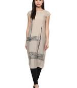 Grey stitched Crepe  stitched kurti