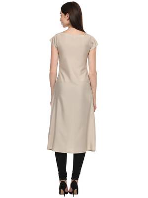 Grey stitched Crepe  stitched kurti 3