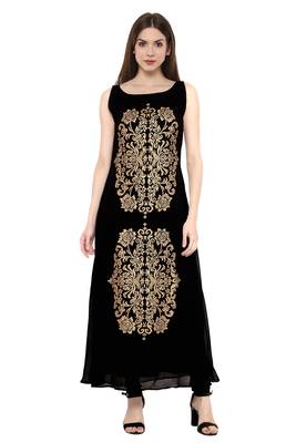 Black stitched Georgette  stitched kurti 1
