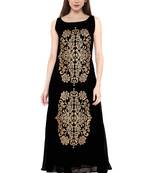 Black stitched Georgette  stitched kurti