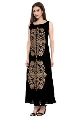 Black stitched Georgette  stitched kurti 2