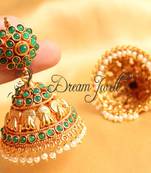 BEAUTIFUL ANTIQUE GREEN JHUMKKAS-DJ02737