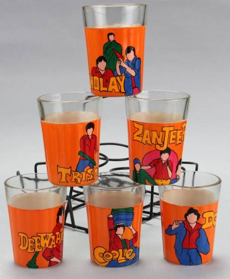 Amitabh Bachchan Movies Hand Painted Tea Glasses Or Candle Holder . Tg Bb