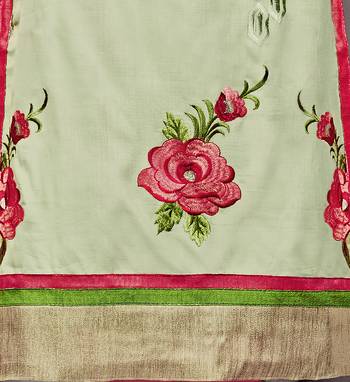 Blissta Light Green Cotton Embroidered Straight Suit Dress Material 4