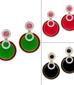 Multicolor Yellow Gold stone combo-earrings