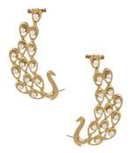 Peacock moti embellished earcuffs
